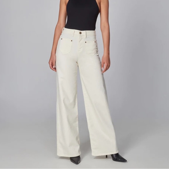 Lola Jeans Milan Ivory High Rise Wide Leg - Picture 1 of 12